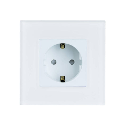 Tomada Tipo F Schuko Wifi Com Moldura de Vidro Modern