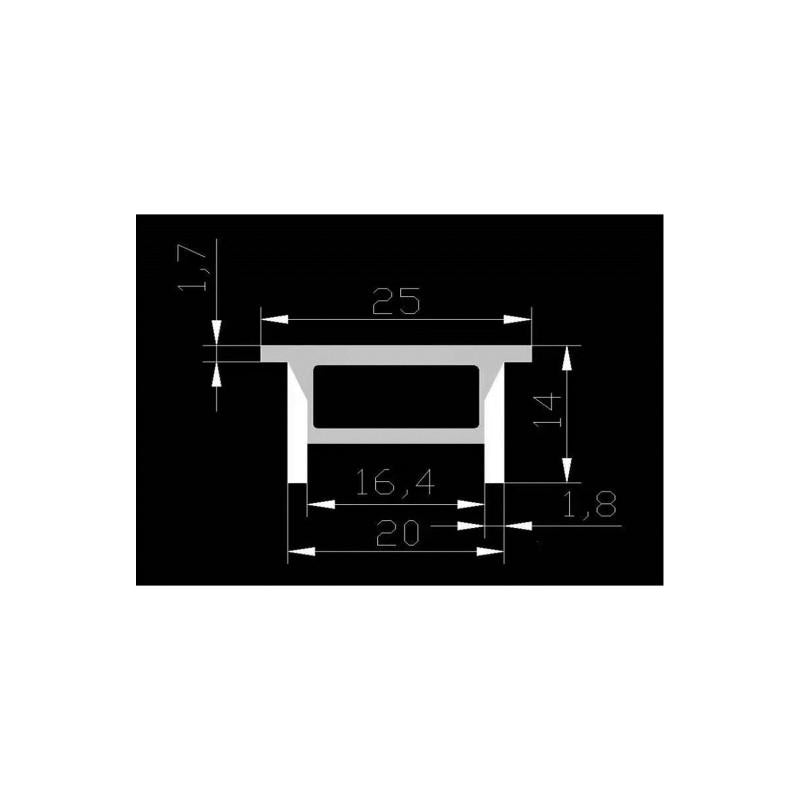 Perfil Neon SFLEX 25x14 Curva Vertical para Fita LED IP20 até 15 mm