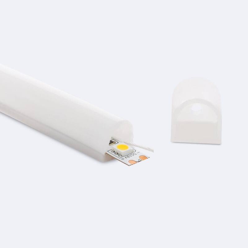 Perfil Neon SFLEX 15x13 Semicircular Curva Vertical para Fita LED IP20 até 10 mm
