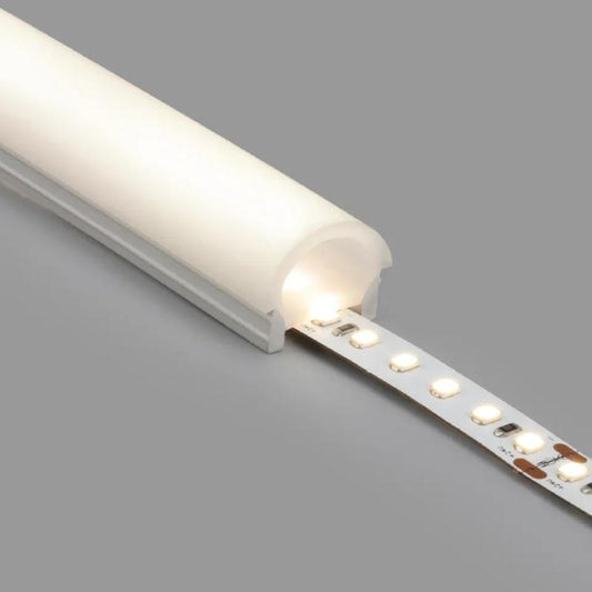 Perfil Neon SFLEX 24x18 Semicircular Curva Vertical para Fita LED IP20 até 15 mm