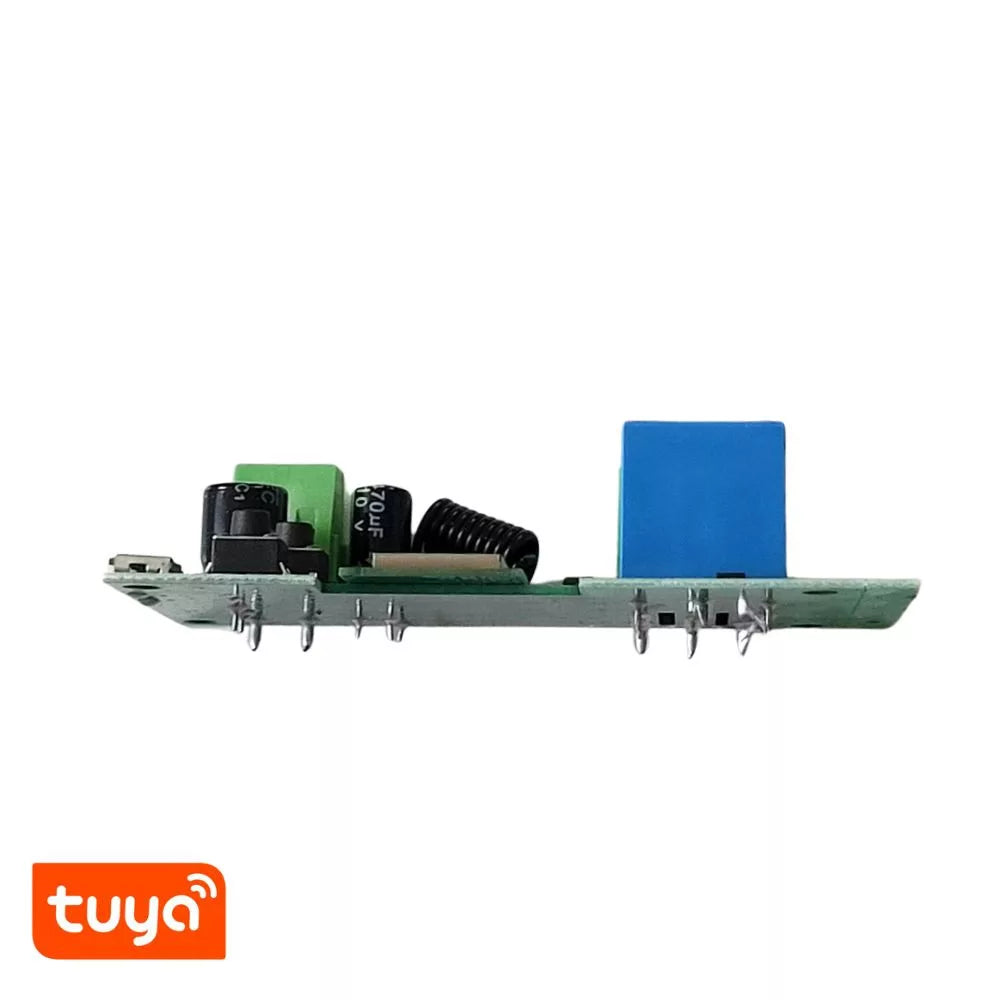 TuyaSmart 1CH 5V-32V AC/DC – One-gang, Wi-Fi, RF, smart relay com NO/NC contacts