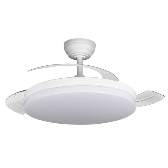 Ventilador Teto LED Pás Retráteis CCT Regulável DC
