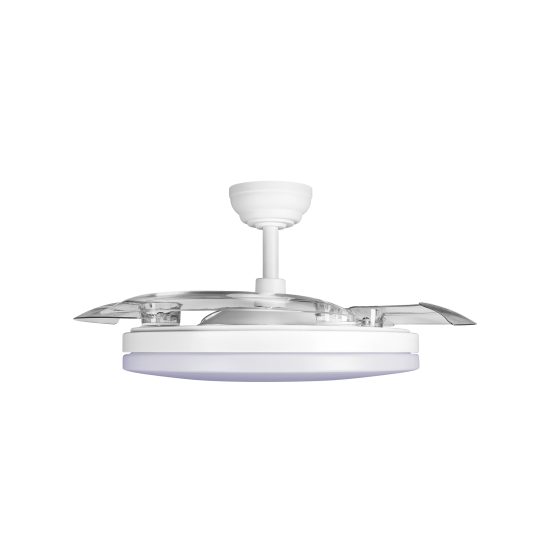 Ventilador Teto LED Pás Retráteis CCT Regulável DC