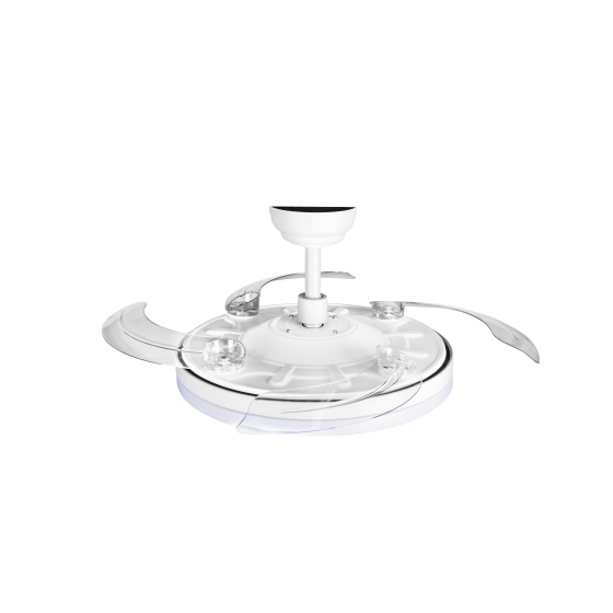 Ventilador Teto LED Pás Retráteis CCT Regulável DC