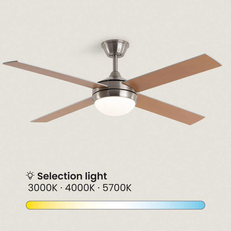 Ventoinha de Teto com luz Silenciosa DC com aspas de madeira Navy Evo