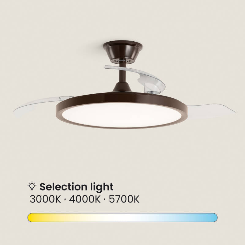Ventoinha de Teto com luz Silenciosa DC com aspas retráteis Kleon