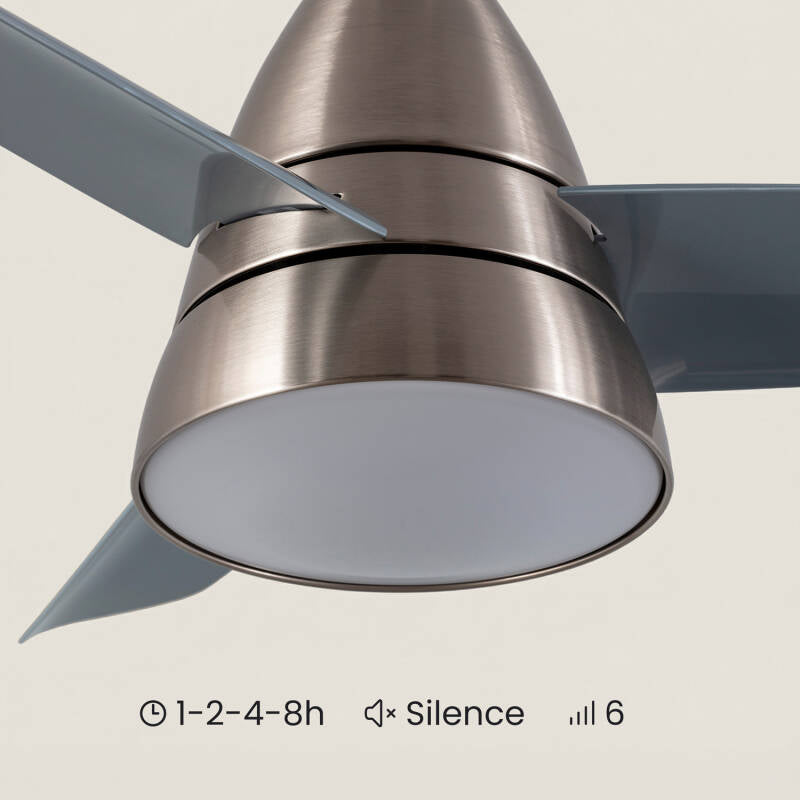 Ventoinha de Teto Silenciosa Industrial Prata 91cm Motor DC