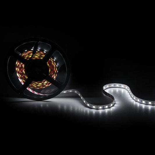 Faixa de 300 LEDs 60W 15.000Lm 6000ºK SMD5252 12VDC IP20 x5M 50.000H-Branco Frio