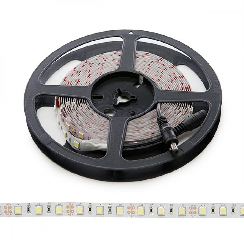 Faixa de 300 LEDs 60W 15.000Lm 6000ºK SMD5252 12VDC IP20 x5M 50.000H-Branco Frio
