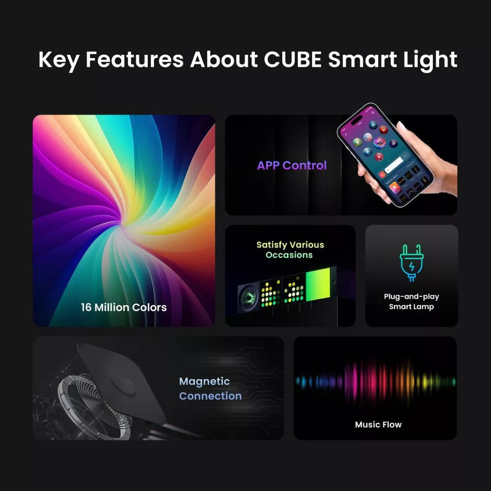 Yeelight Cube Smart Lamp - MATRIX Base, an RGB LED light for gamers and decoraton - base module (YLFWD-0010)